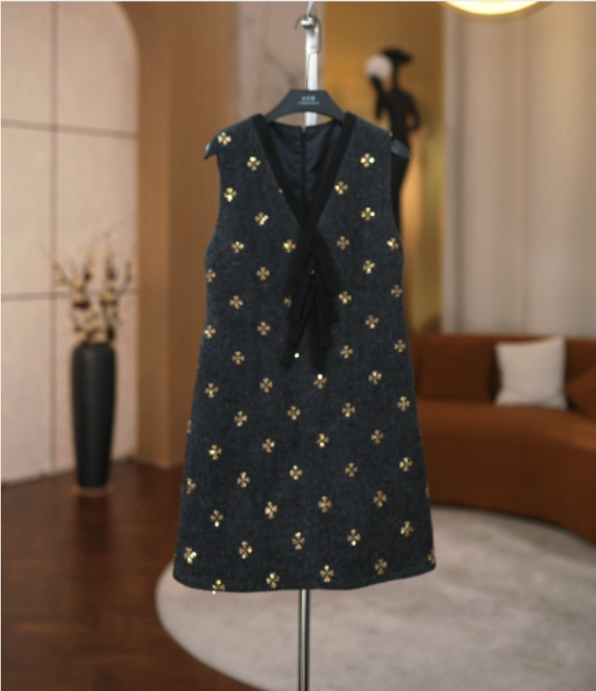 香风秋季新款显瘦国风复古时尚气质宽松连衣裙WX-A1149