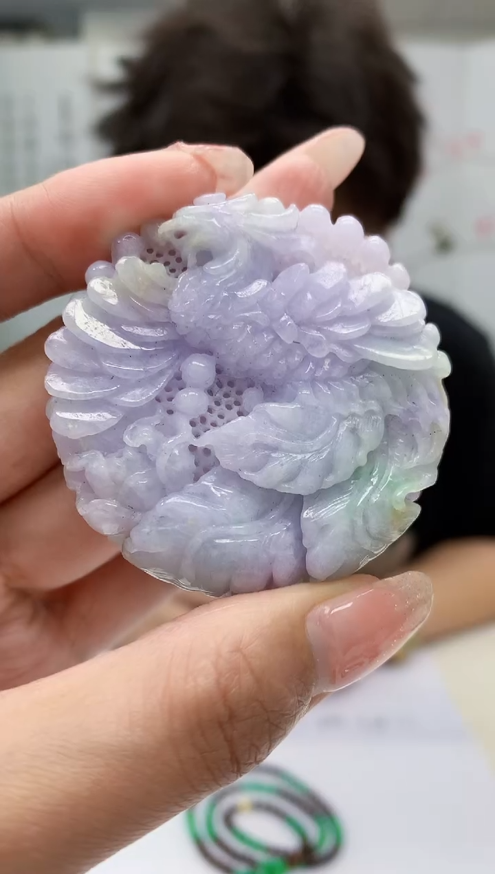 【闪购商品】定制翡翠未镶嵌4688MM-毛货挂件128赠珠链