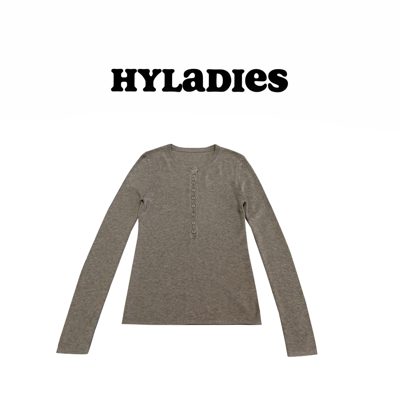 HYLADIESWEAR  『打底神器』韩系简约排扣圆领百搭软糯羊毛针织打底