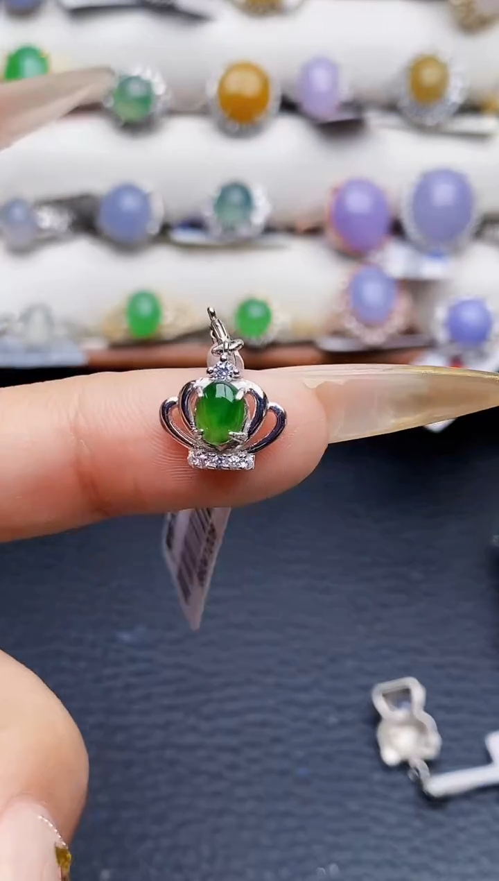 银S925镶嵌戒指翡翠0077