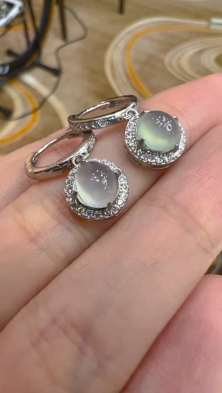 银S925镶嵌翡翠耳饰多样性团购发一件