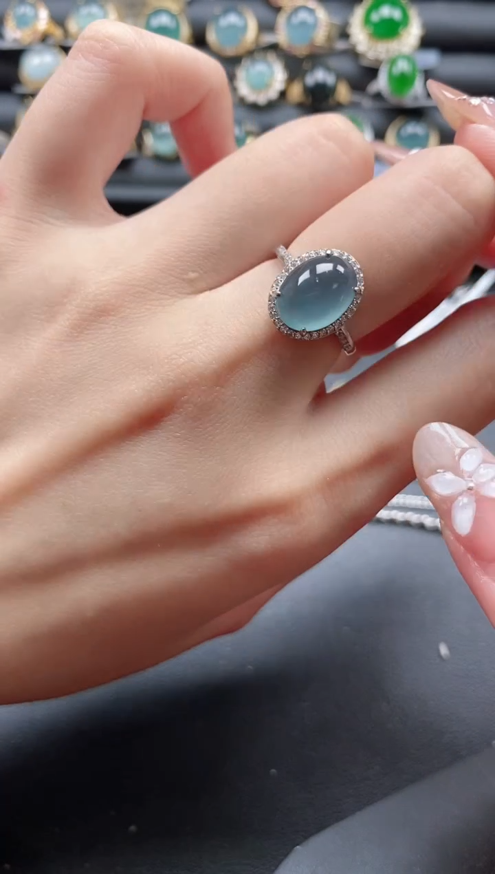 【闪购商品】翡翠戒指银S925镶嵌1111