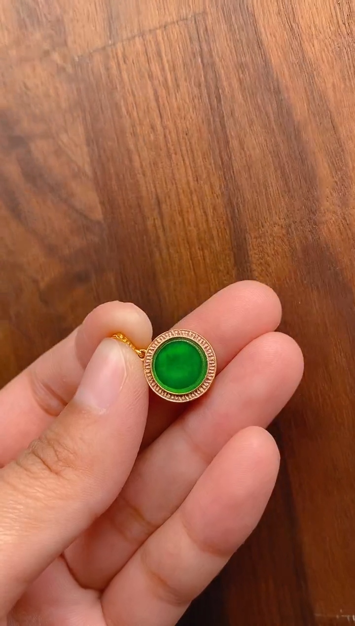 【闪购商品】翡翠吊坠(不含链)银S925镶嵌度母无事牌