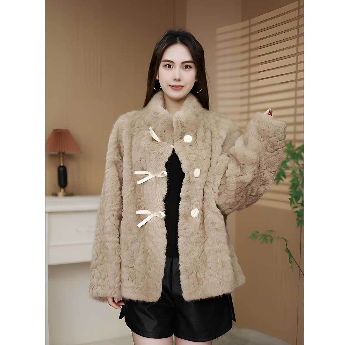 【妮可家】常规款加厚显瘦气质秋冬款时尚保暖宽松