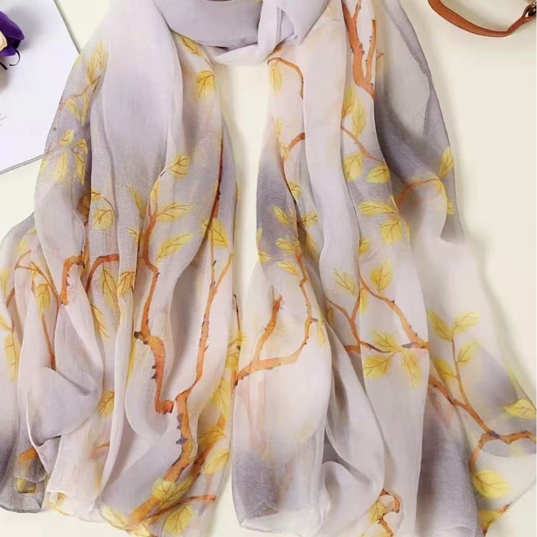 云纹纱加大版【180*140左右】旅游拍照女士百搭洋气高档丝巾