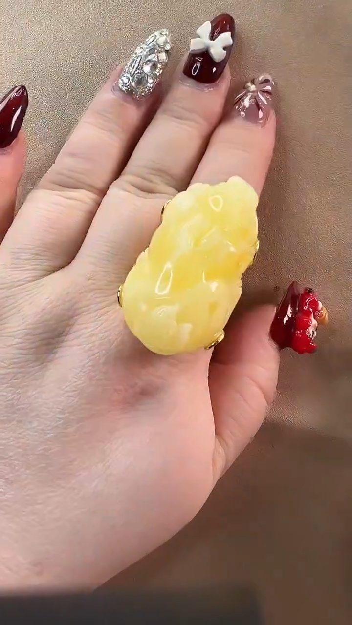 【闪购商品】琥珀戒指未镶嵌戒指