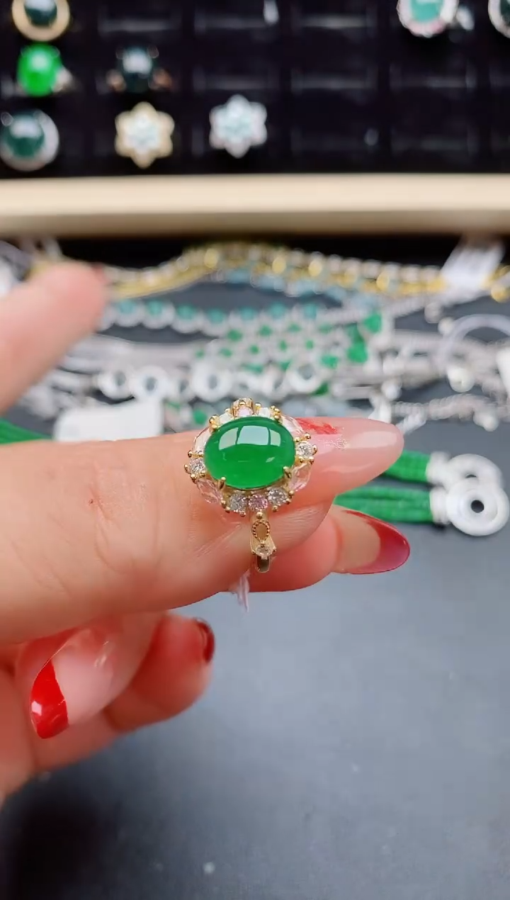 【闪购商品】翡翠戒指银S925镶嵌321321