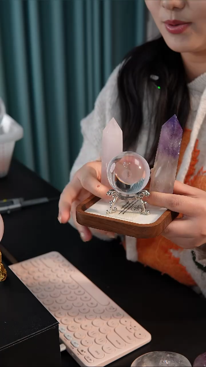 【闪购商品】水晶3算进去未镶嵌水晶球 另送两个柱