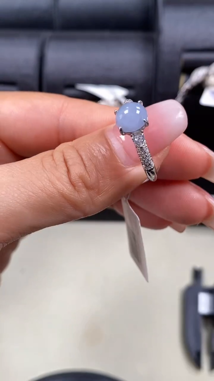 【闪购商品】翡翠戒指银S925镶嵌6868