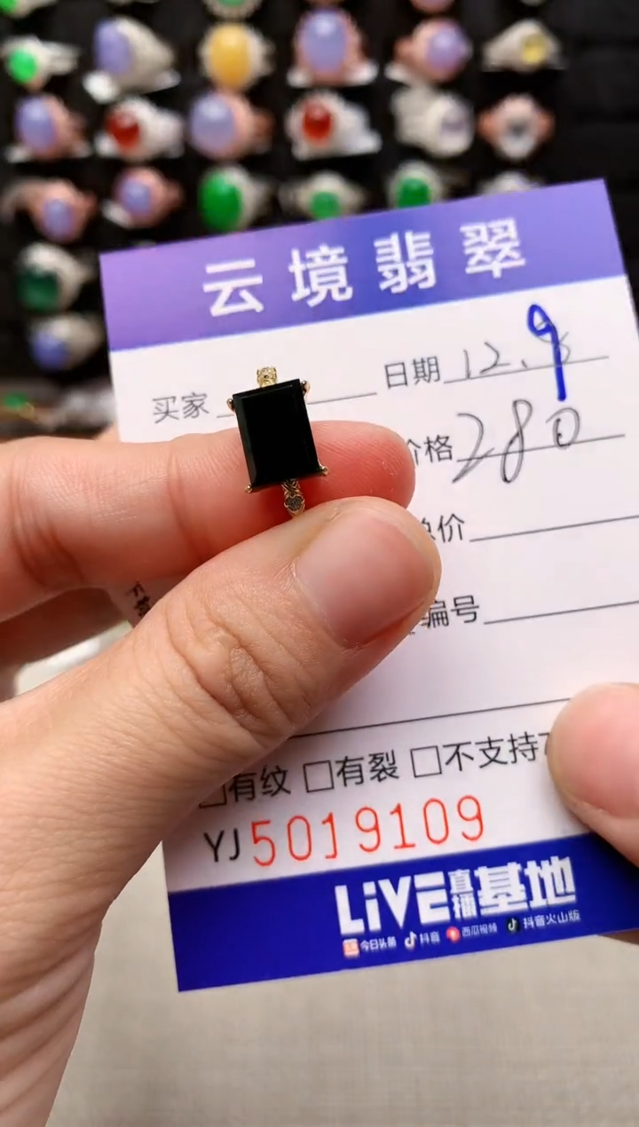 银S925镶嵌戒指翡翠9109