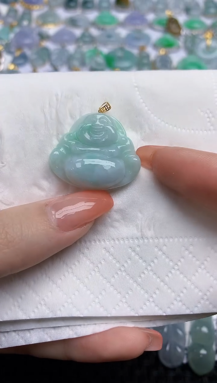【闪购商品】翡翠颈饰18K金镶嵌天然翡翠A货
