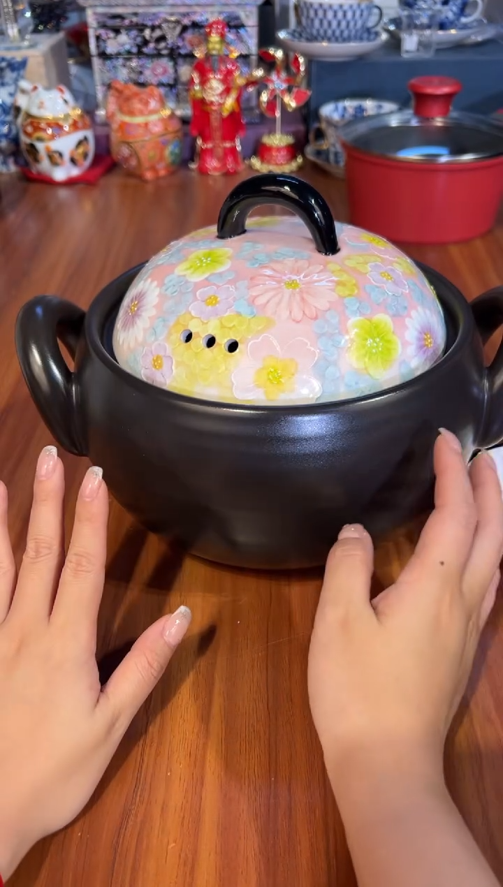 110粉黛大砂锅+汤勺