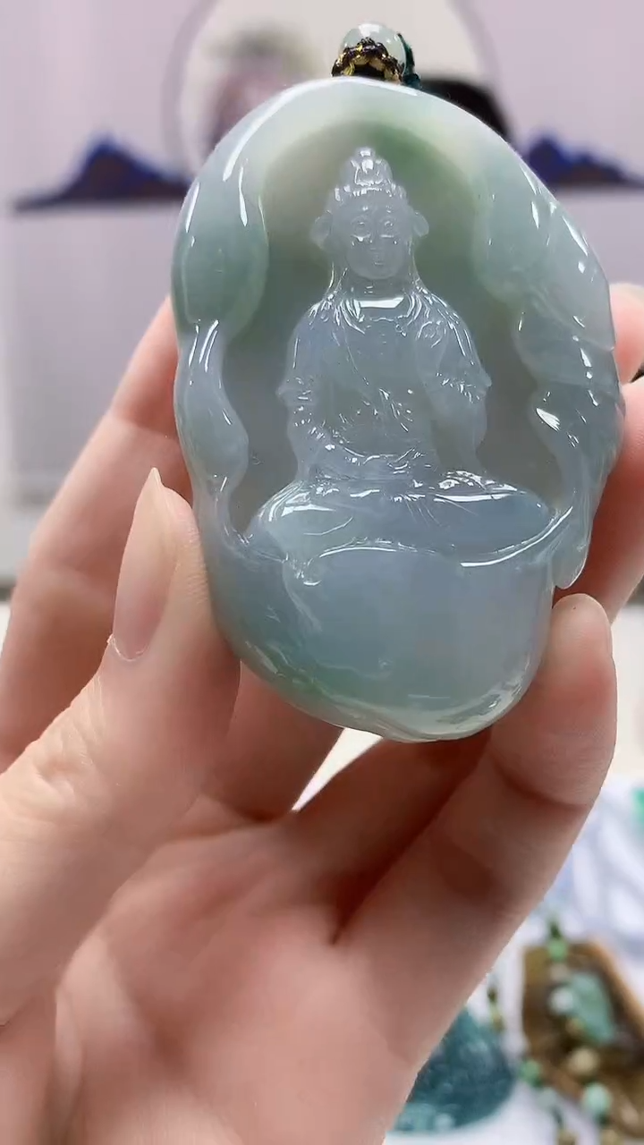 【闪购商品】定制翡翠未镶嵌5152zm-毛货挂件观音363