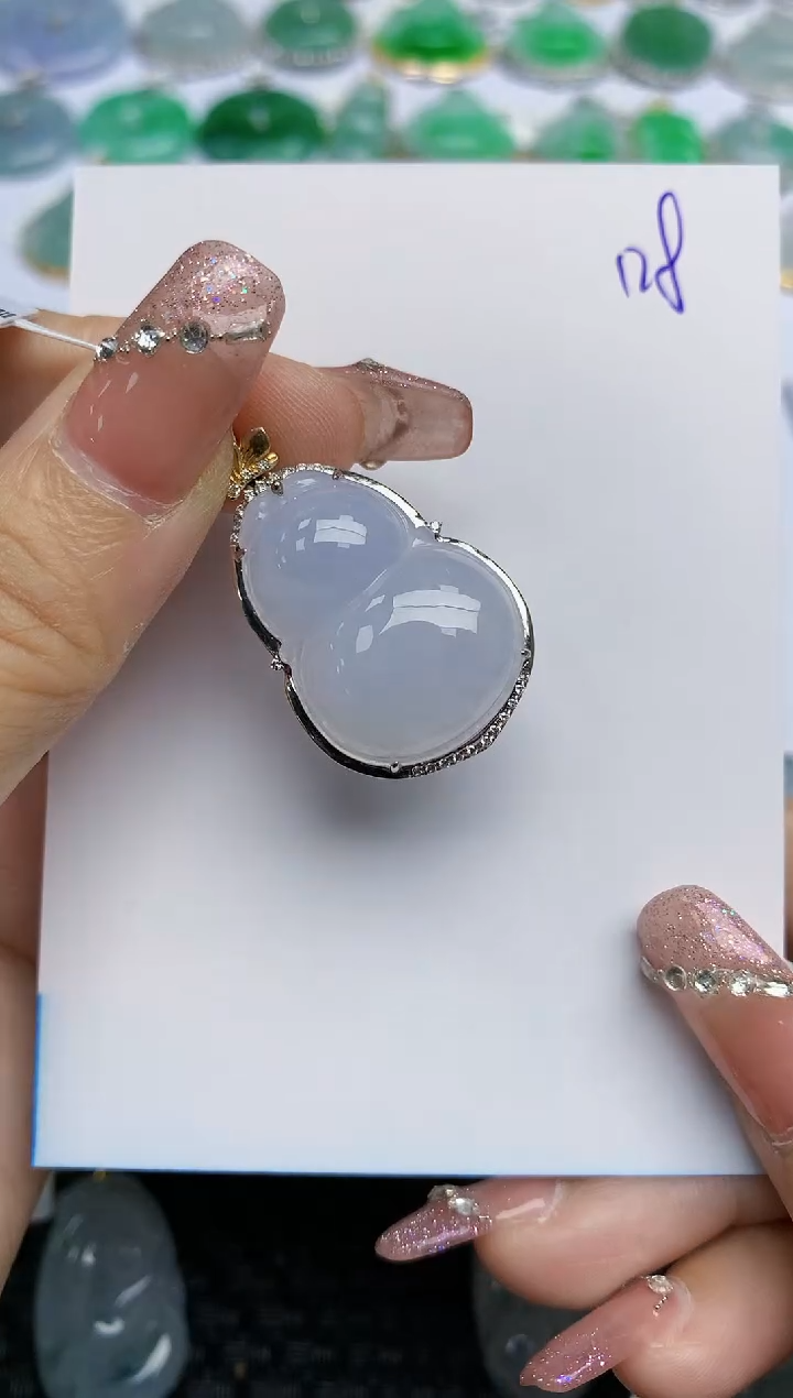 【闪购商品】翡翠颈饰18K金镶嵌天然A货翡翠 128