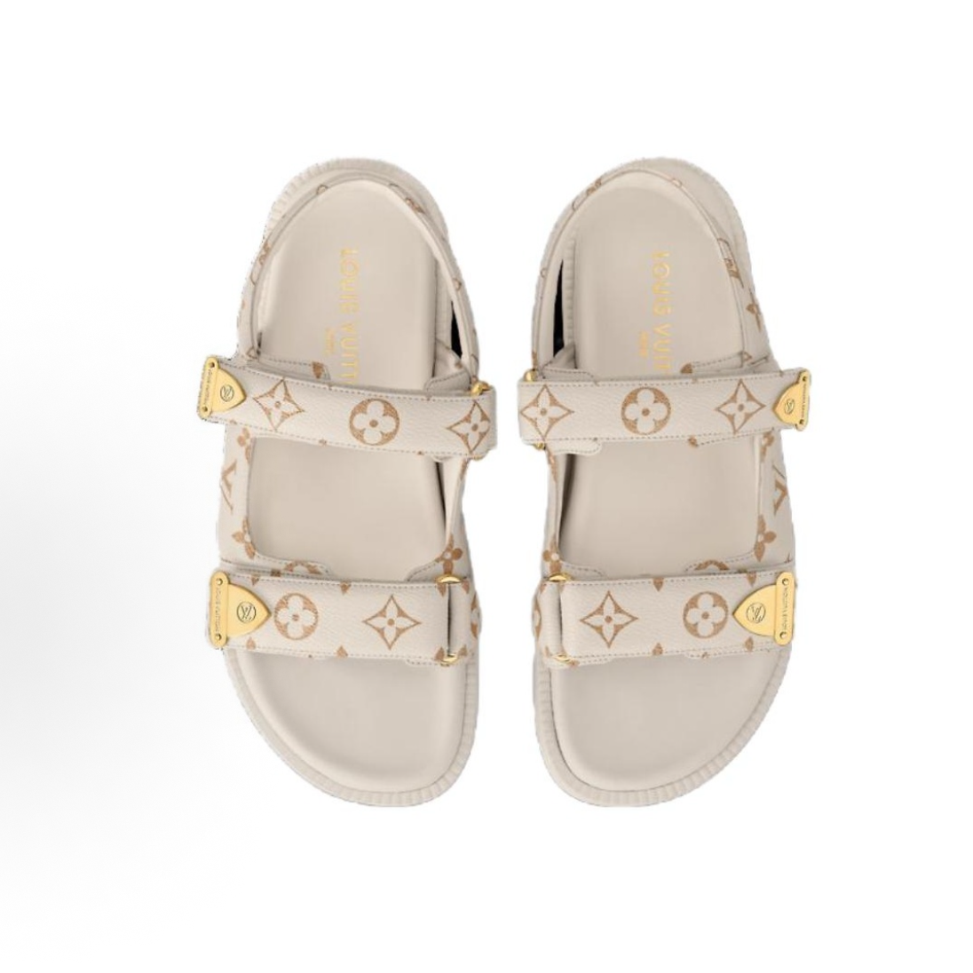 99新 LouisVuitton/路易威登 路易威登白色老花凉鞋 38