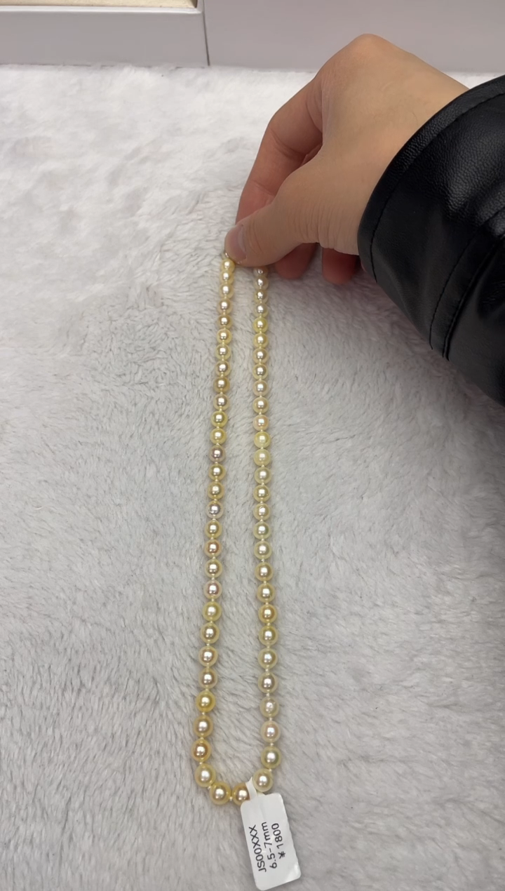 【闪购商品】海水珍珠颈饰未镶嵌AK羽皇金6.5-7mm（多样性发一）