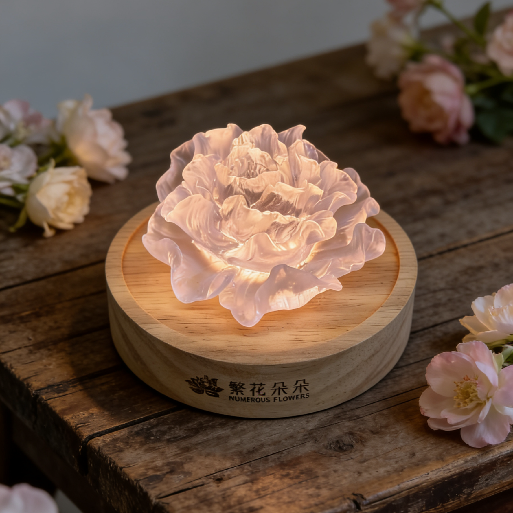 牡丹琉璃香薰小夜灯 洛阳牡丹 文创 琉璃 古风 卧室 国朝礼品礼物