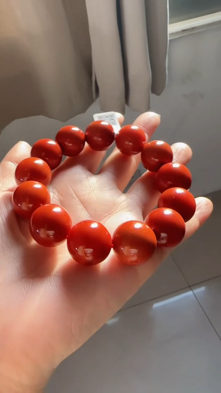 未镶嵌多样性发一件南红玛瑙【高货】锦红18mm保山圆珠单圈 