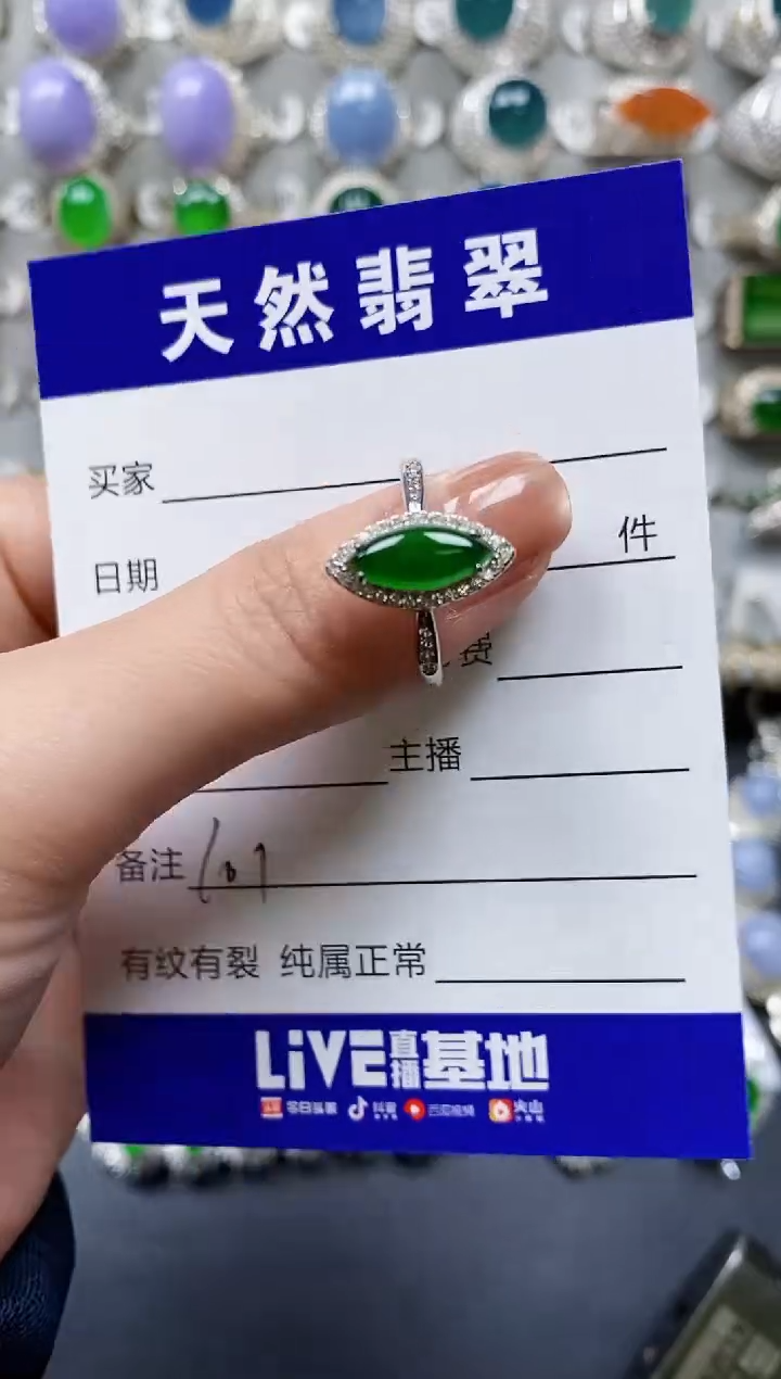 【闪购商品】翡翠戒指银S925镶嵌0101