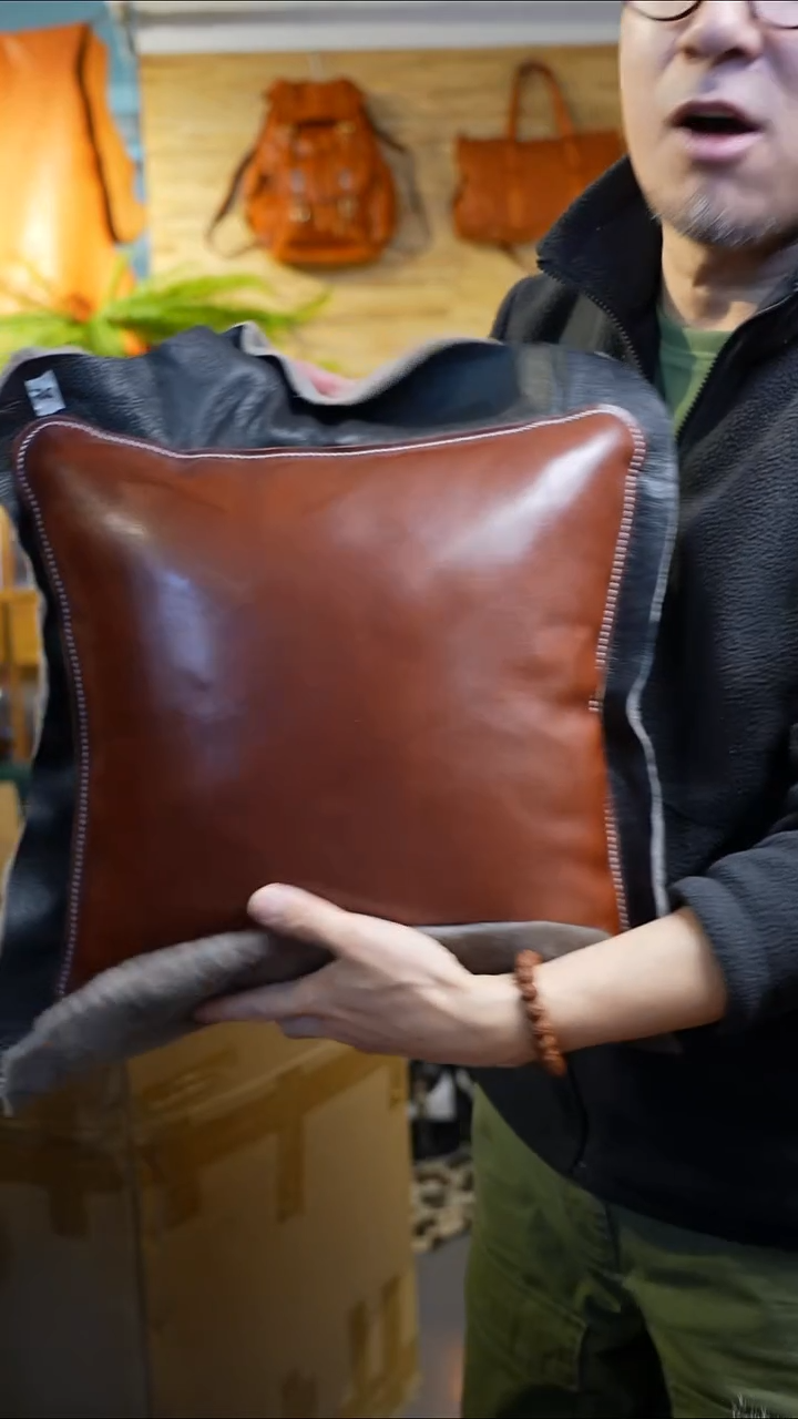 牛皮（革）40真皮腰枕靠垫 25号