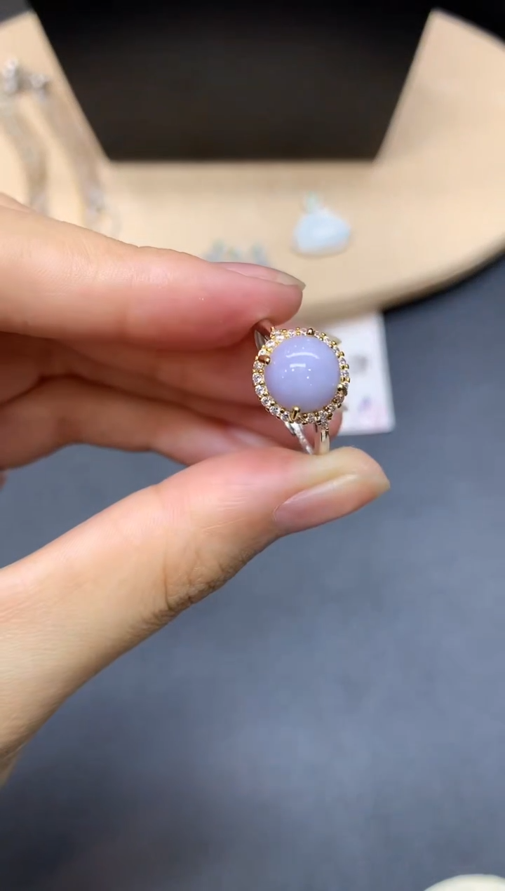 【闪购商品】翡翠戒指银S925镶嵌蛋面【多样性发其一】