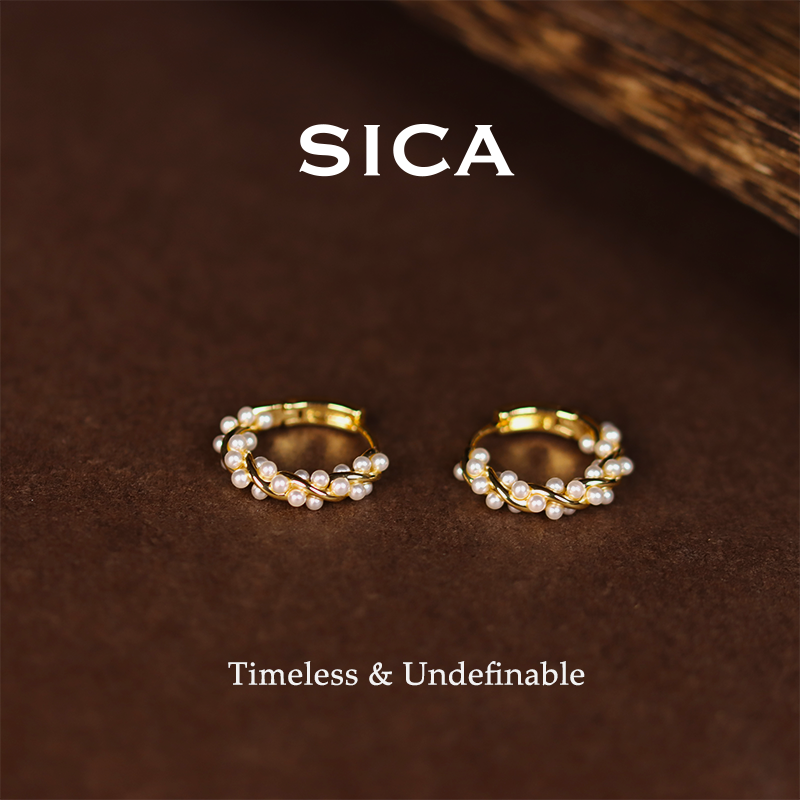 纯铜锆石耳饰 小米珠耳扣高级感耳环耳饰礼物女EH369【煦色韶光】