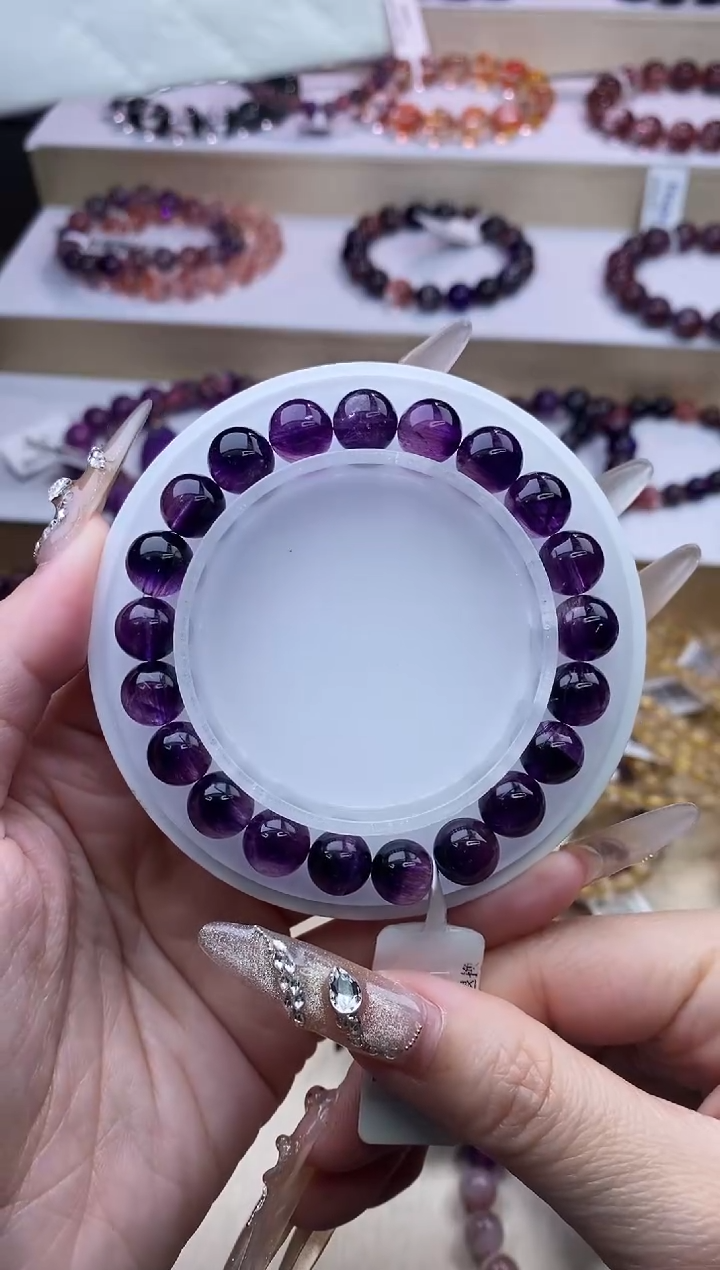 【闪购商品】水晶手链未镶嵌紫超七单圈8m+