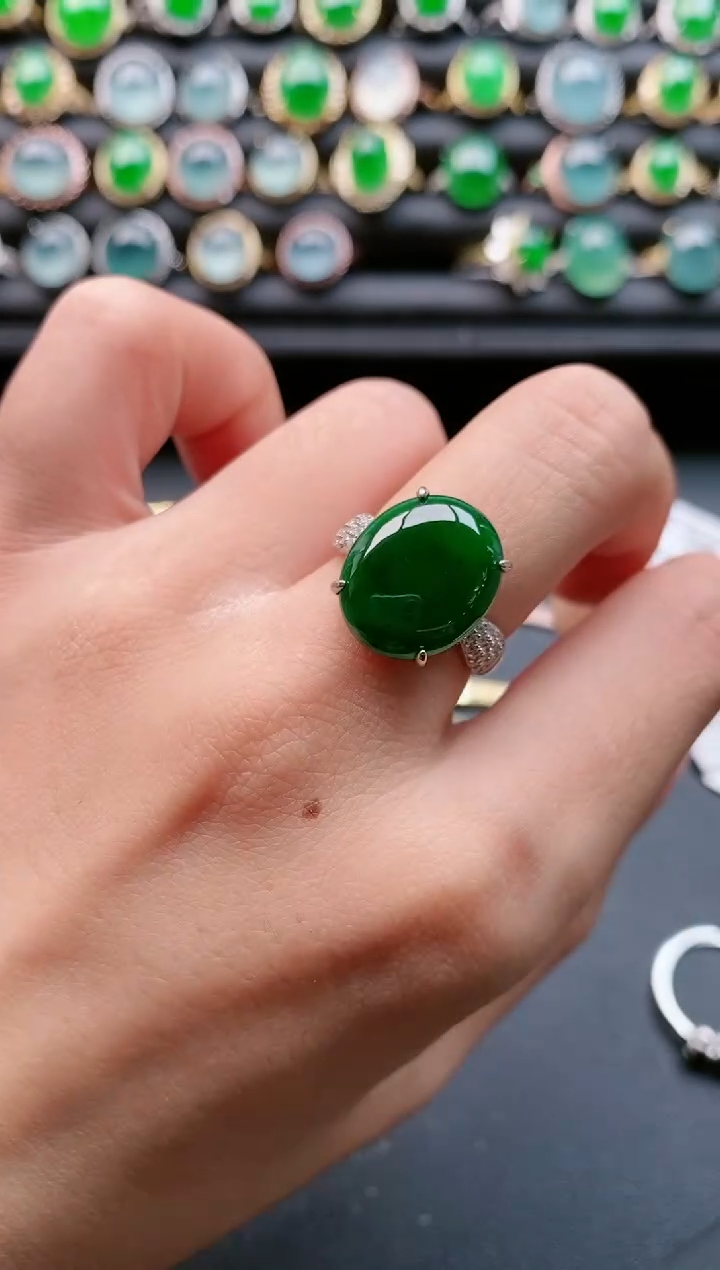 【闪购商品】翡翠戒指银S925镶嵌11111