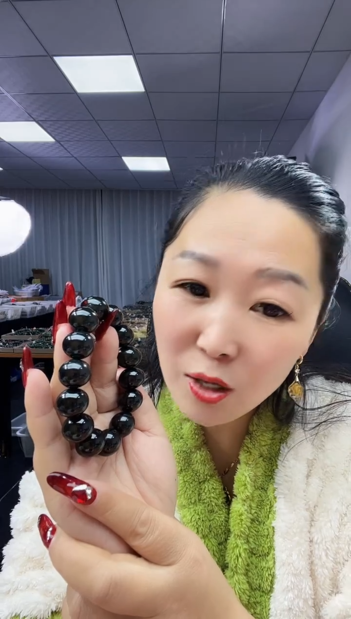 未镶嵌手串和田玉天然和田玉俄黑碧微瑕16