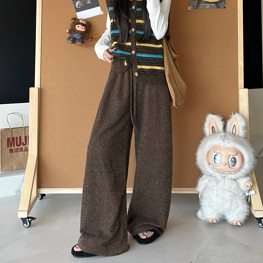 【高货品质】韩系慵懒小香风休闲裤女秋款新款高级感宽松显瘦阔腿裤
