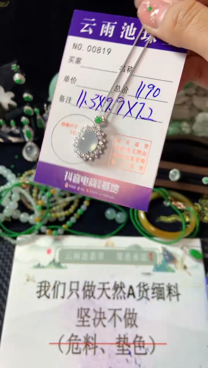 【闪购商品】翡翠颈饰银S925镶嵌翡翠