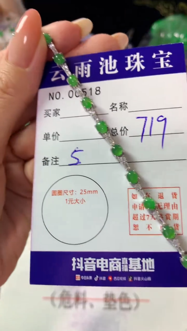 银S925镶嵌手链翡翠翡翠