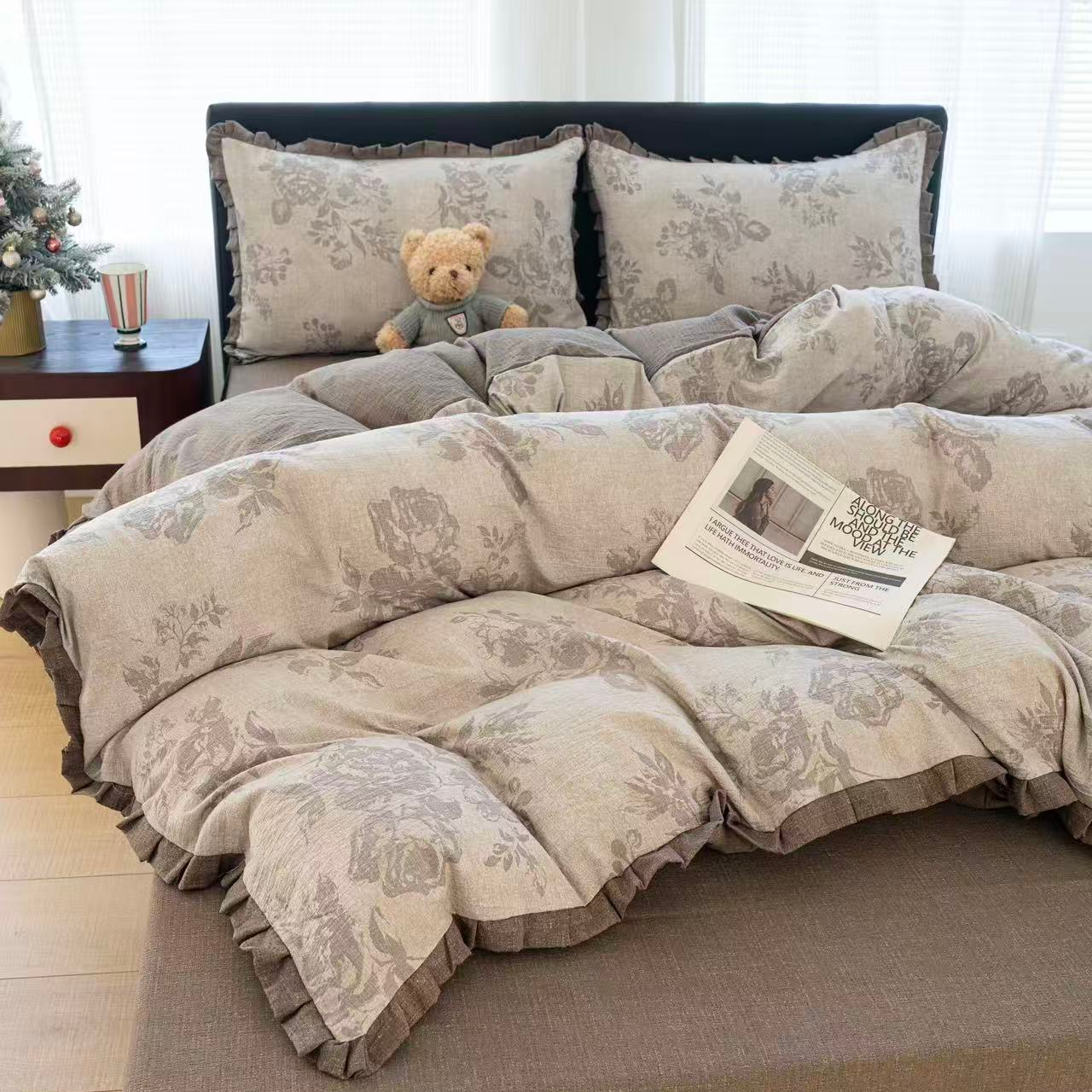 King Deer/鹿王2025新款亲肤床品套件单人双人简约斜纹单被