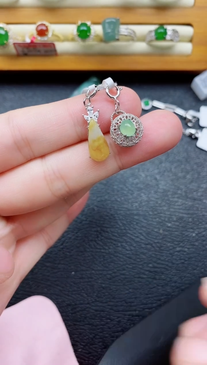 银S925镶嵌戒指翡翠1