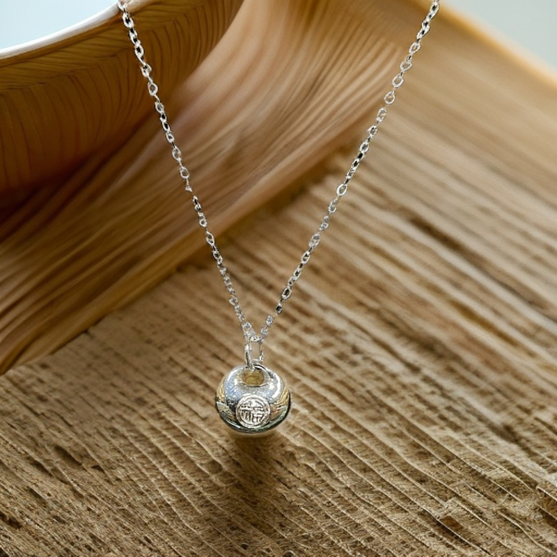 坠链均足银 小福袋简约设计项链