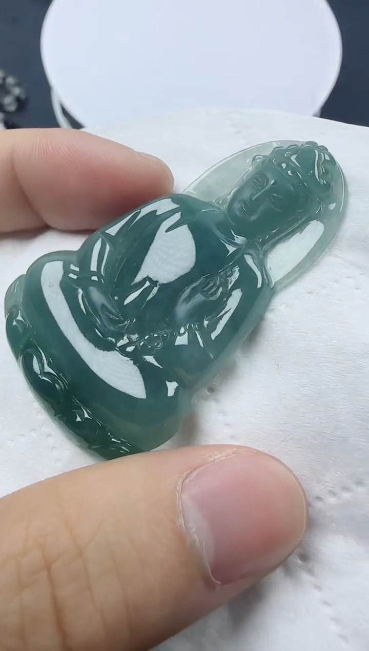 【闪购商品】翡翠颈饰未镶嵌翡翠素衣观音（多样性发其一）