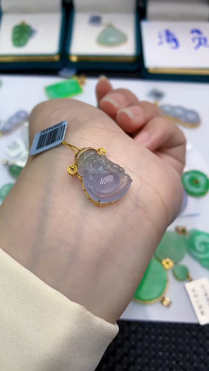 【闪购商品】翡翠颈饰18K金镶嵌            8