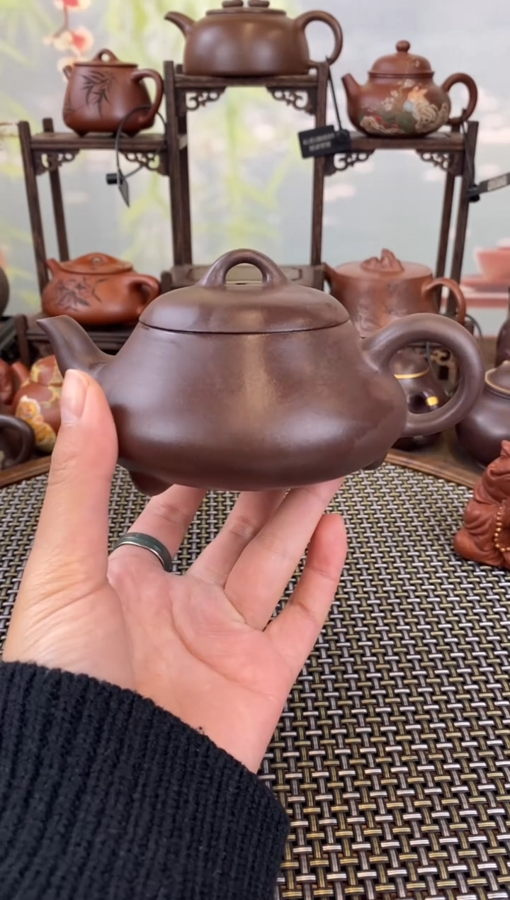 茶壶紫砂老紫泥汉棠石瓢