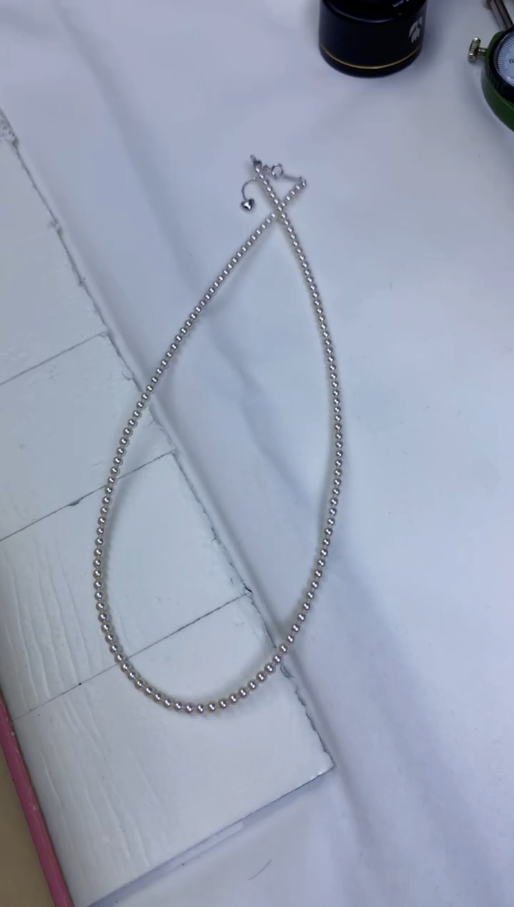 【闪购商品】海水珍珠饰品18K金镶嵌3-3.5真多麻色小米链