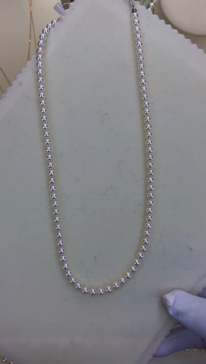 银S925镶嵌DA海水珍珠 GD039 4.5-5 昭和串链