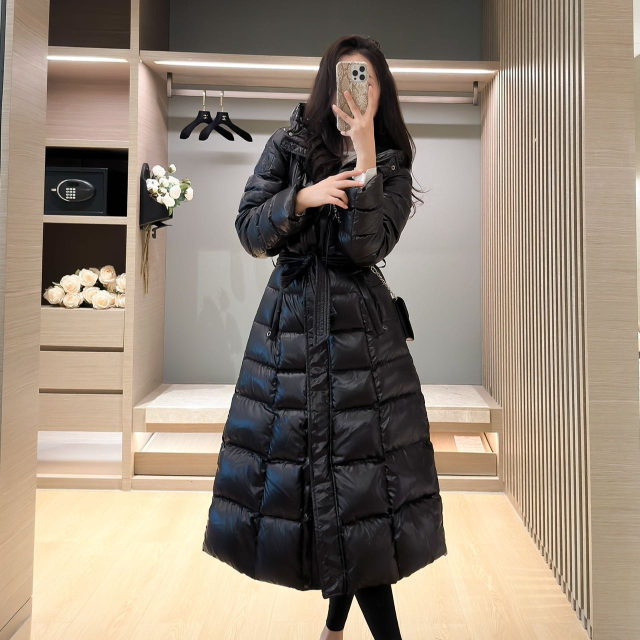 气质收腰修身保暖加厚时髦精90白鸭绒羽绒服8805