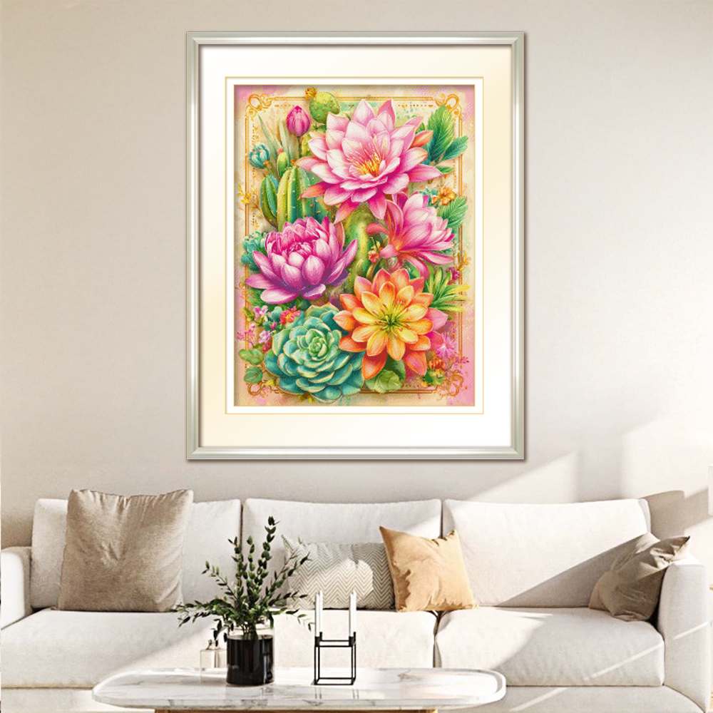 ks十字绣爱如夏花新款自己绣手工棉线套件清新印花花卉客厅卧室