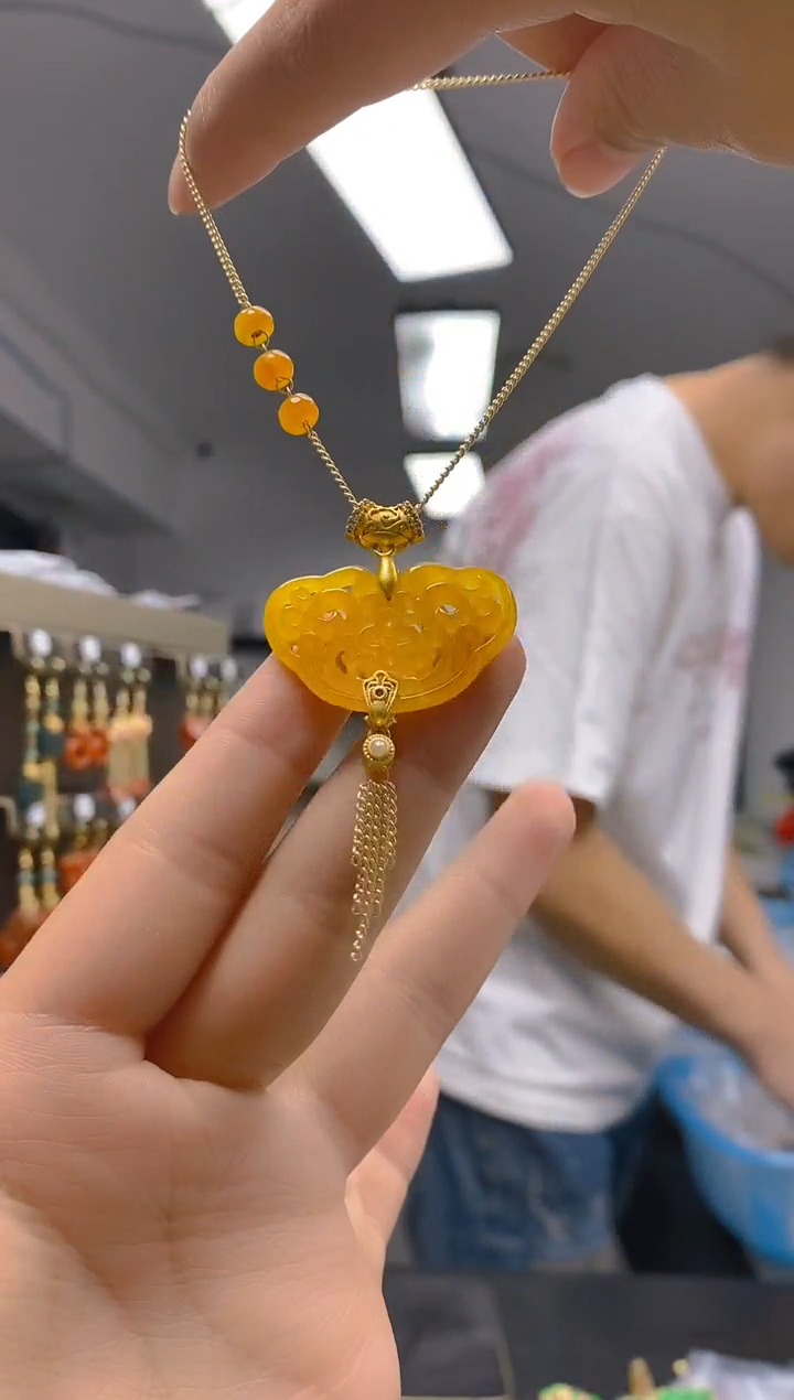 【闪购商品】翡翠耳饰合金0211翡翠锁骨链