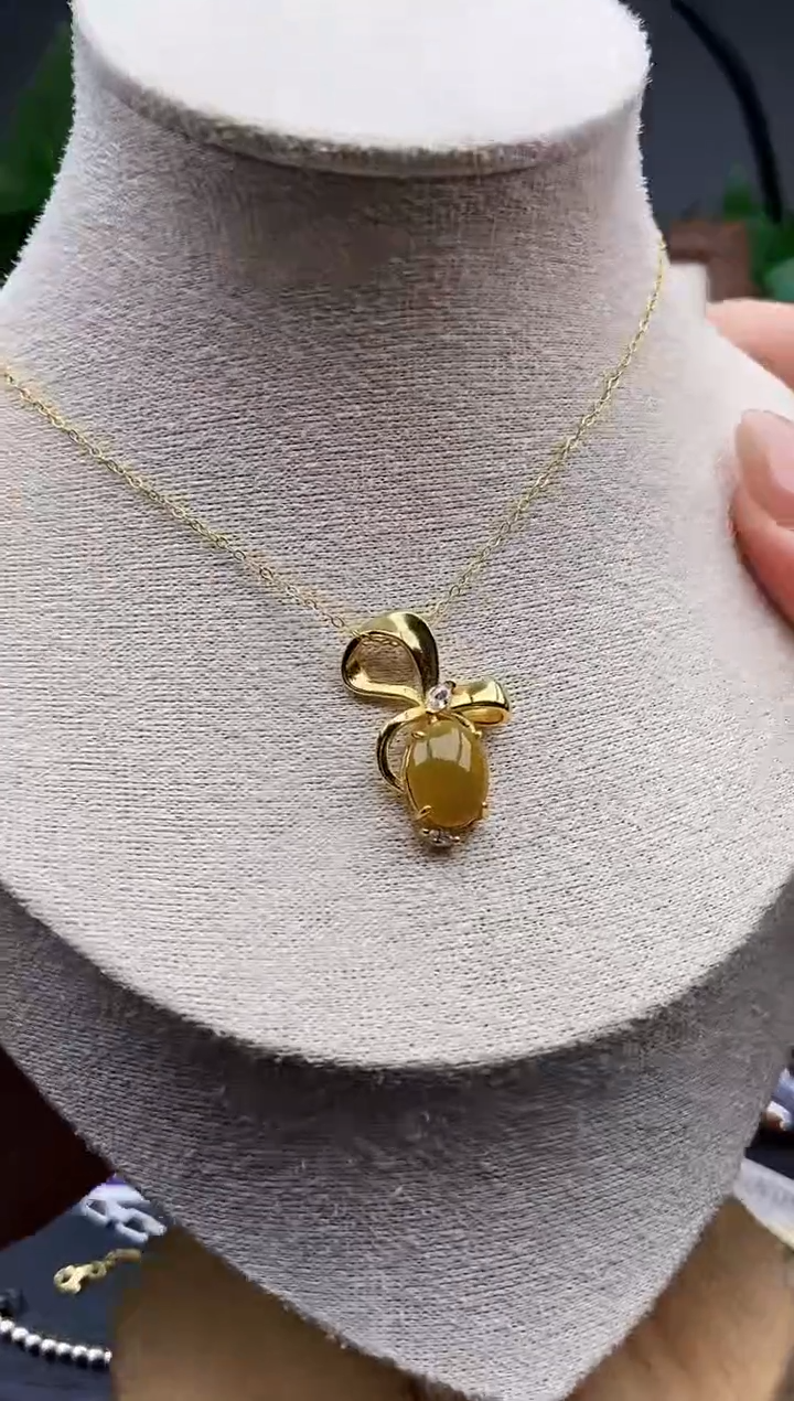 颈饰银S925镶嵌翡翠12