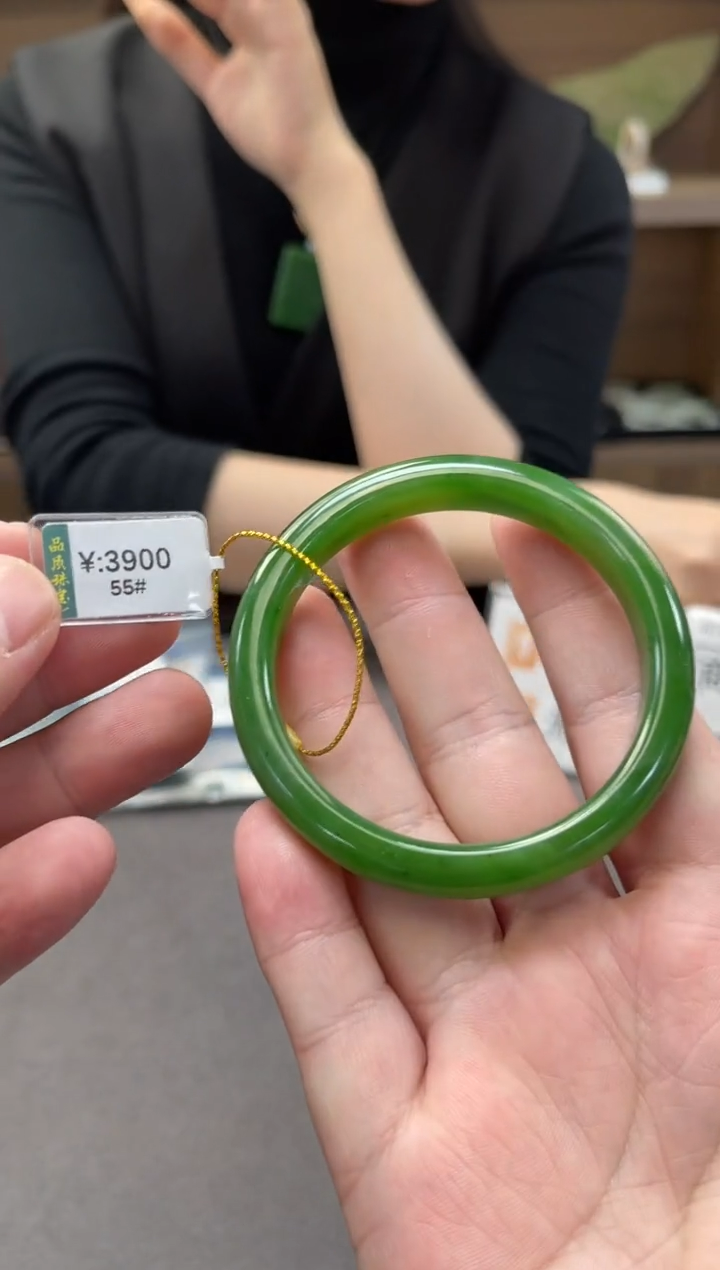 【闪购商品】和田玉手镯未镶嵌一个 圈口约mm：54-56