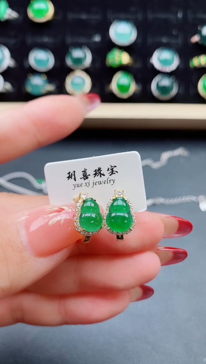 【闪购商品】翡翠耳饰银S925镶嵌321321