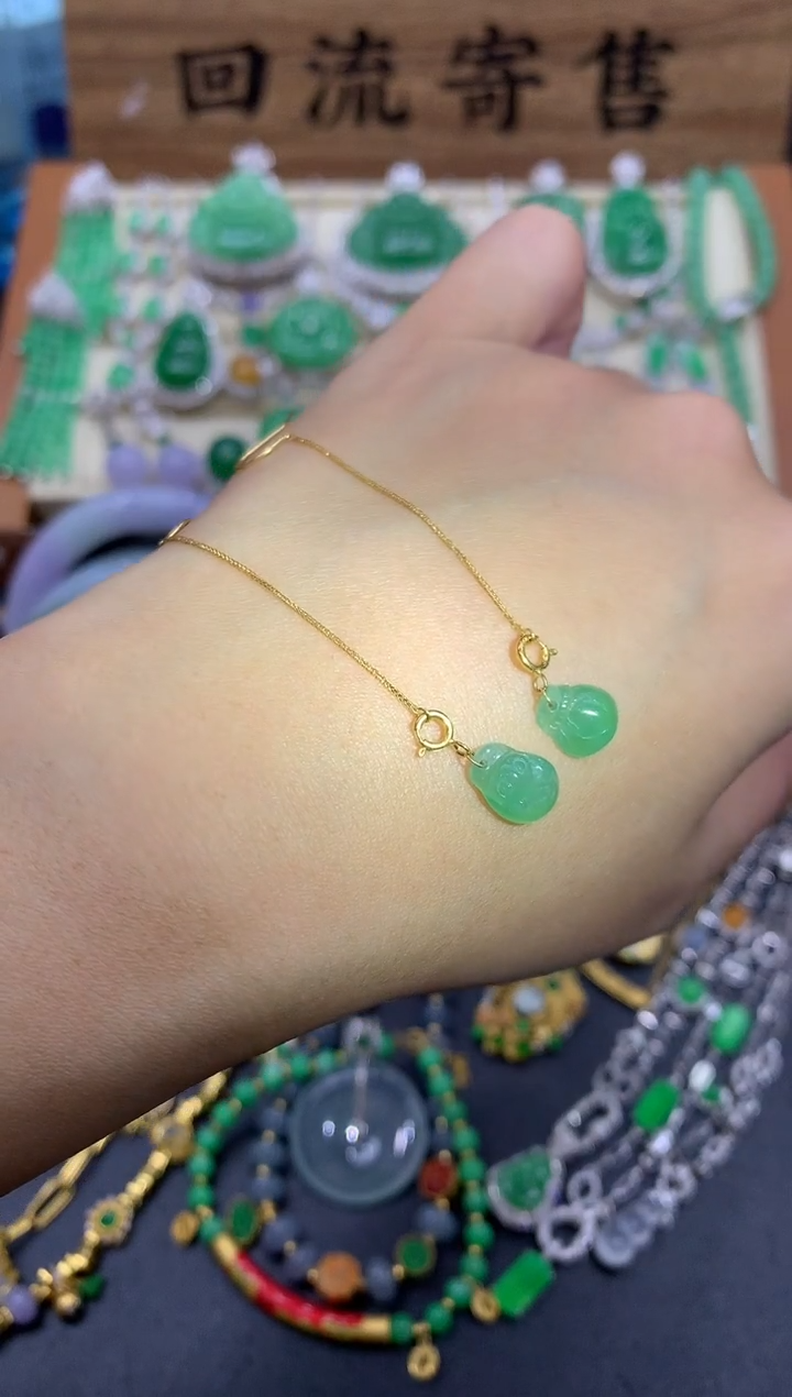 【闪购商品】翡翠耳饰18K金镶嵌32-中国好珍宝