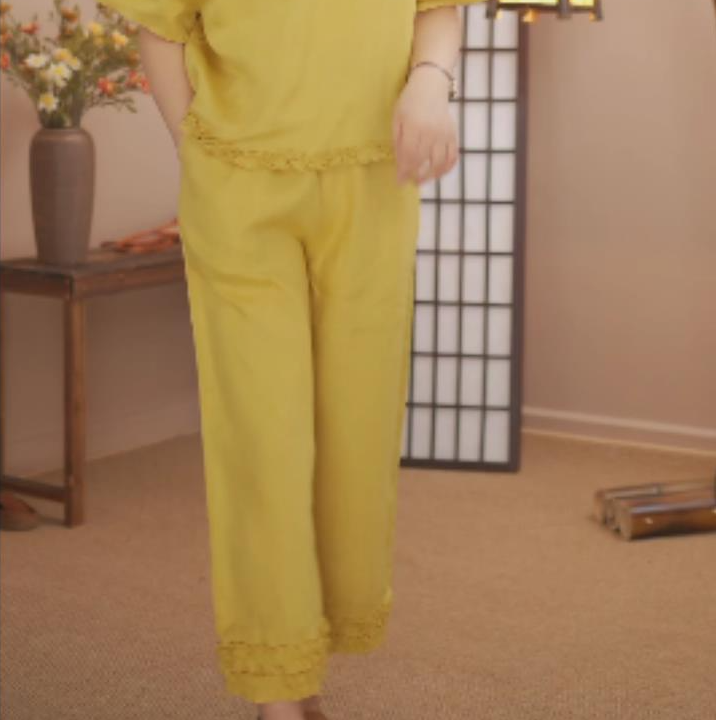 100汉麻花边套装9分库