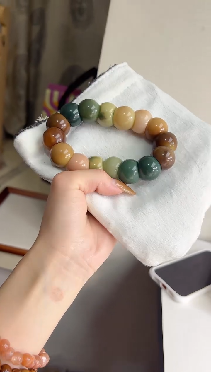手串菩提根/象牙果沐j78紫美人玉化蒜瓣大肠20mm手串