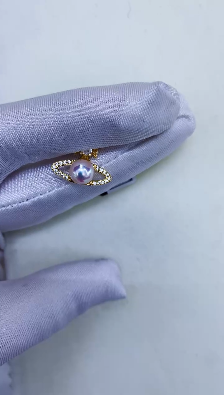 银S925镶嵌DA海水珍珠吊坠 X019